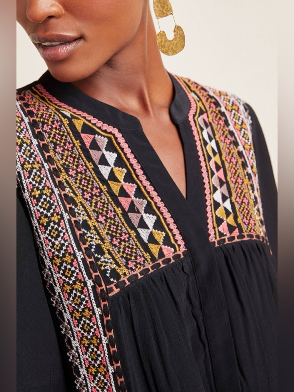 bl^nk London Women’s Black Lisi Embroidered Long Sleeve Blouse, Size Small - Picture 4 of 16